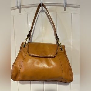 Kenneth Cole New York Leather Handbag Brown with Brass Hardware